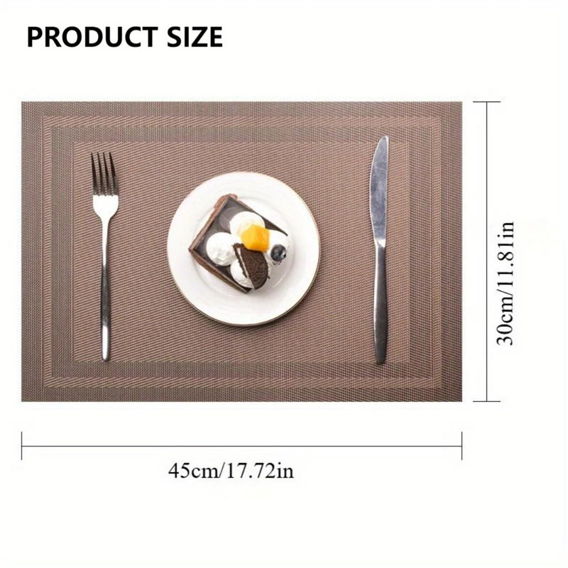Ensemble de 4 napperons de table de salle à manger imperméables et isolants, Doré