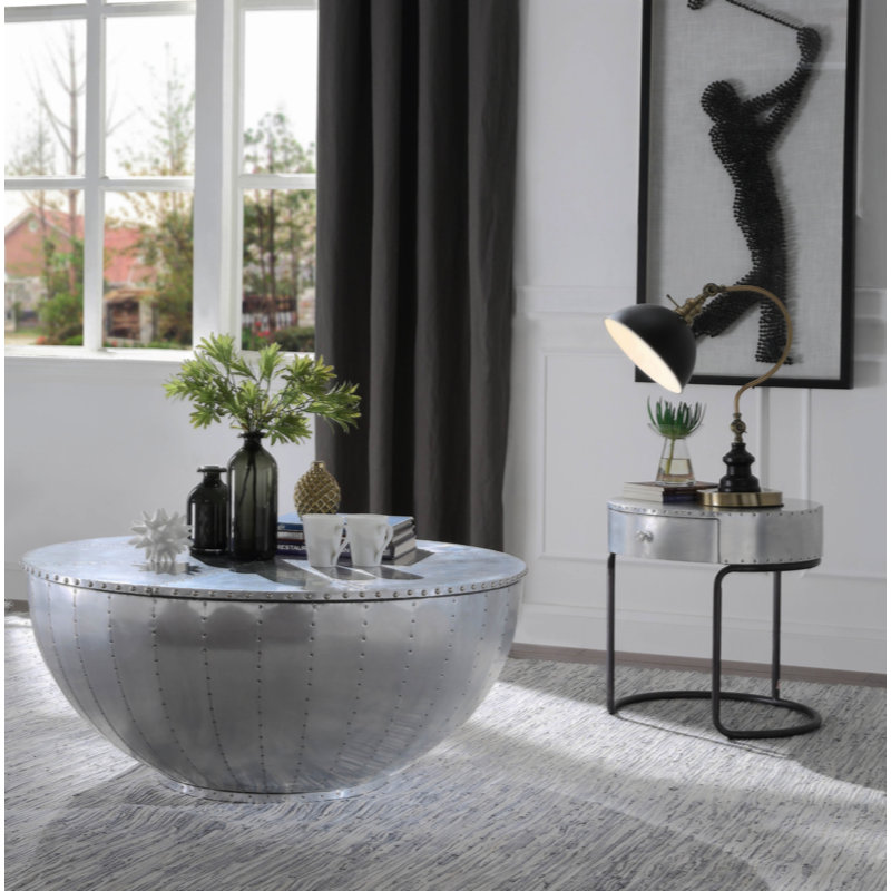Orren Ellis Aluminum Storage End Table | Wayfair