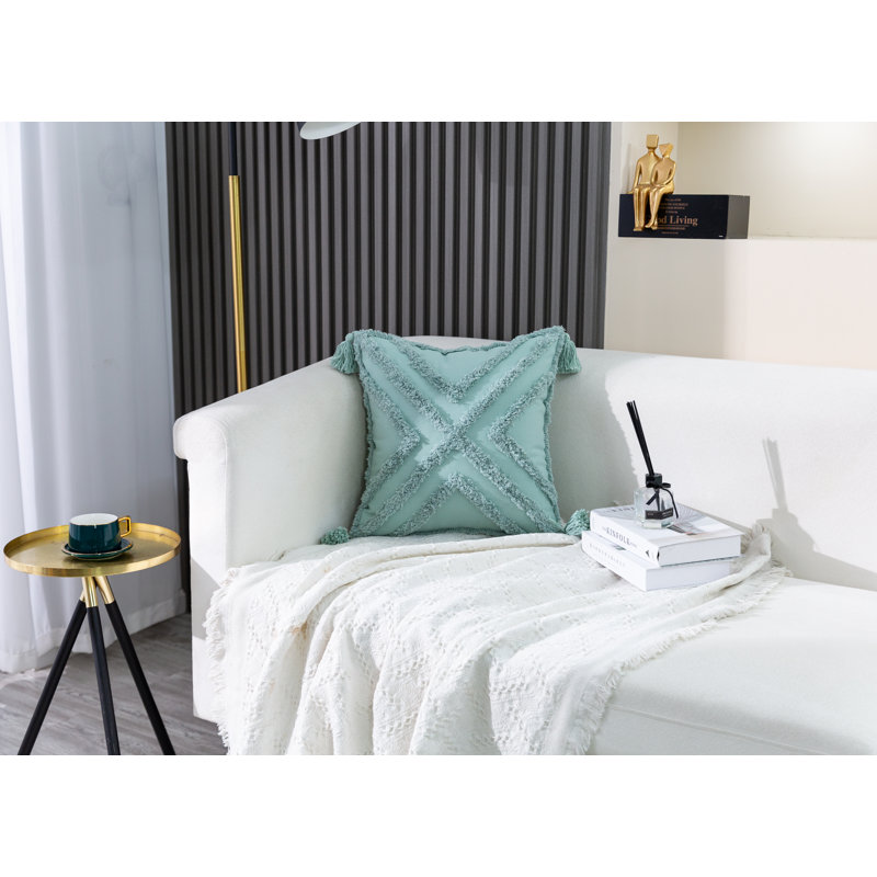 Housse de coussin Novel, Turquoise, Carré
