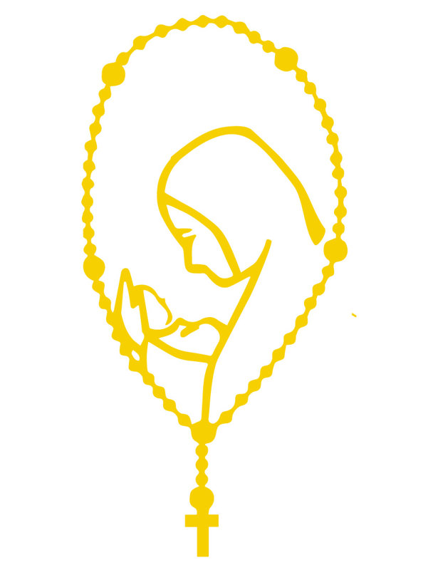 Décalcomanie murale marie rosary maman, H 24 po x l 12 po x P 0,01 po, Jaune clair