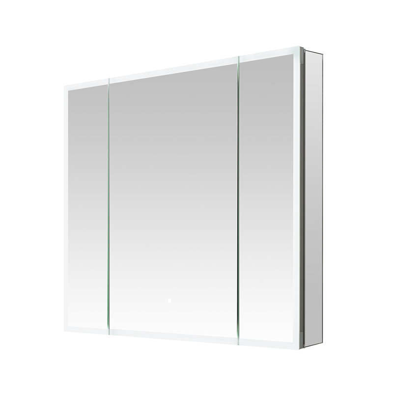 Armoire à pharmacie avec désembueur à DEL, l 48 po x H 32 po x P 5 po Calandria, prises électriques, gradateur, miroir grossissant 3X à DEL réglable