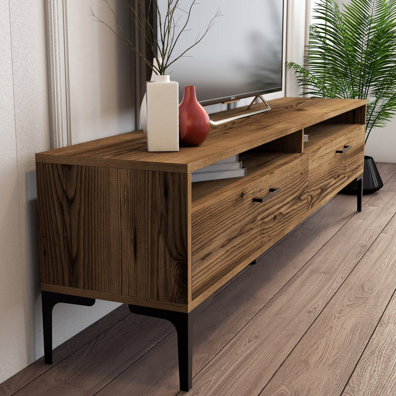 Keikei Unfinished TV Stand, Brown