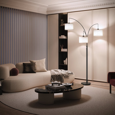 Lampe sur pied à arc 3 lumières Bidal