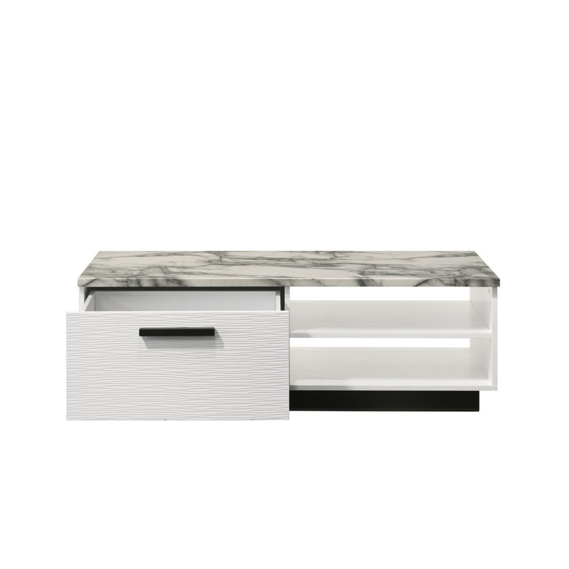 Table basse avec dessus en faux marbre 47 po Reine