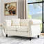 Combinaison 3 + 2 en velours beige élégant et bois massif chaud