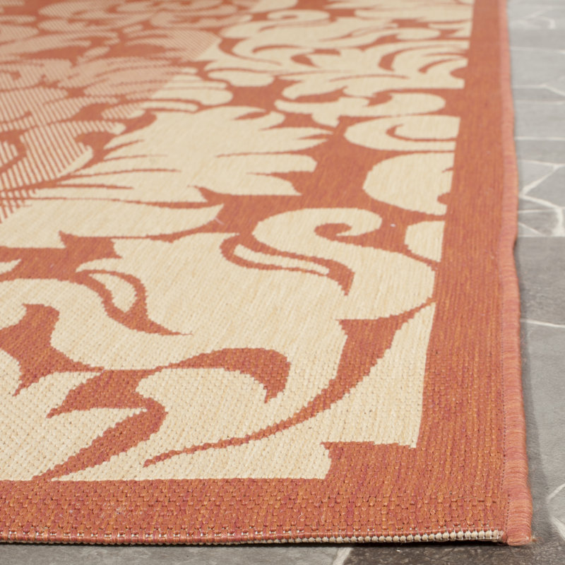 Tapis en terre cuite / naturel Davonia, Rectangle 2 pi x 3 pi 7 po