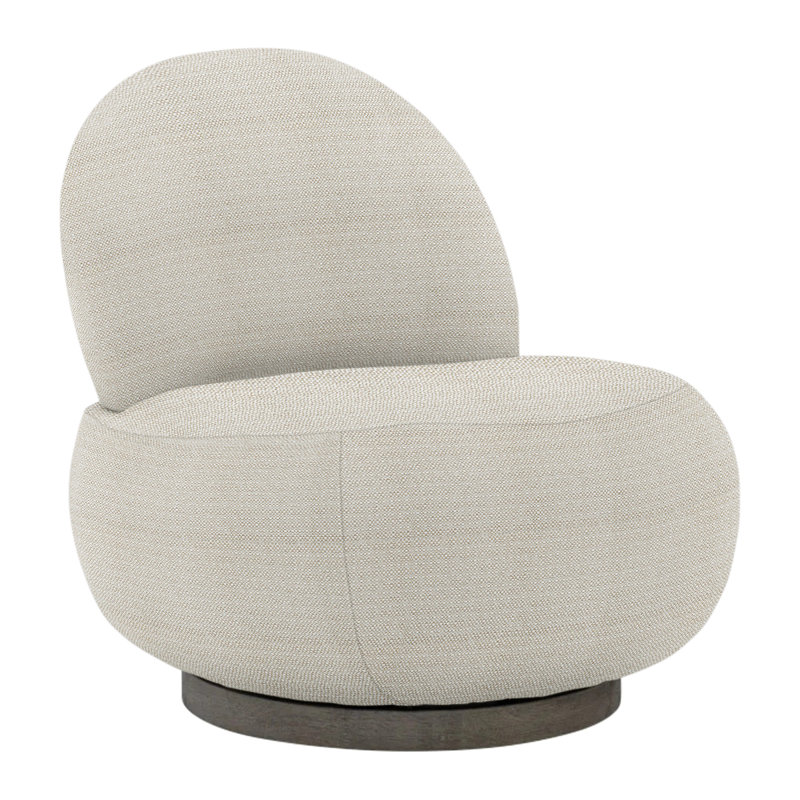 Caicos Swivel Patio Chair with Cushions, Beige Linen 6025-012