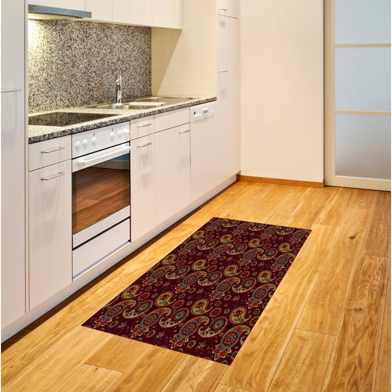 Paisley High Density Long Fiber Poly Threads Decorative Area Rug Carpet, Rectangle 2'7" x 5'