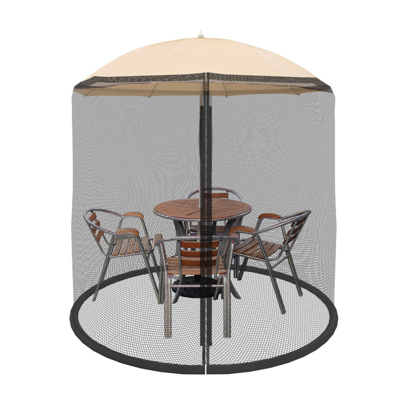 Marla Mosquito Net for Patio Umbrellas - Bug Screen to Keep Out Insects - Zippered Mesh Cover