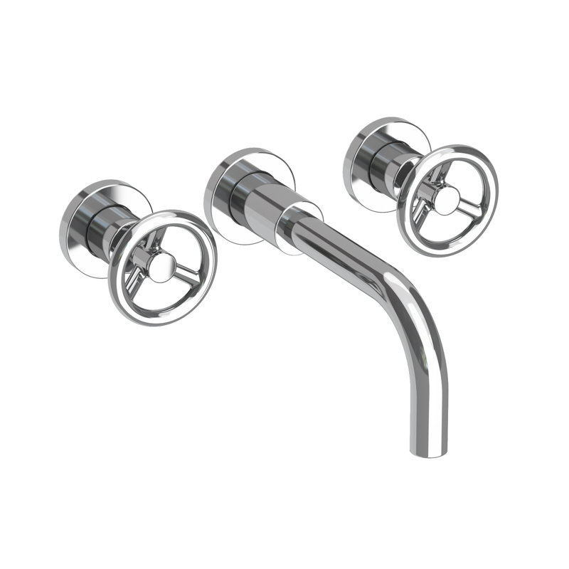 Slater Wall Mount Bathroom Faucet, Polished Chrome