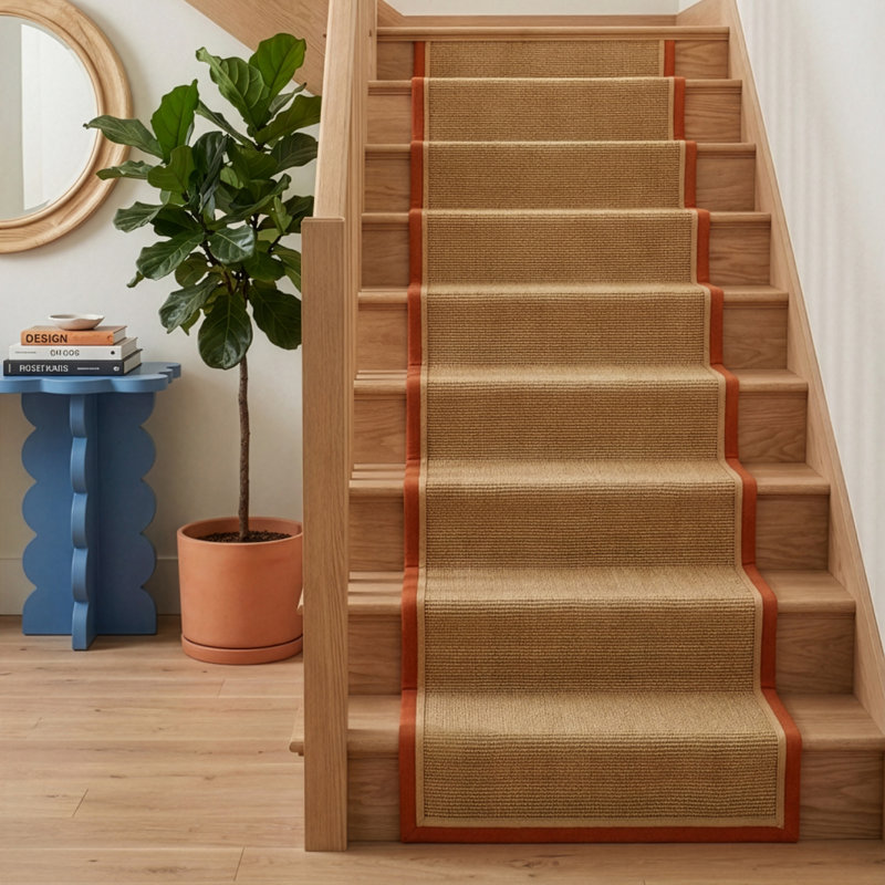Stair Runner Sadina Boucle, Stair Runner 67 x 600 cm, Rust Linen