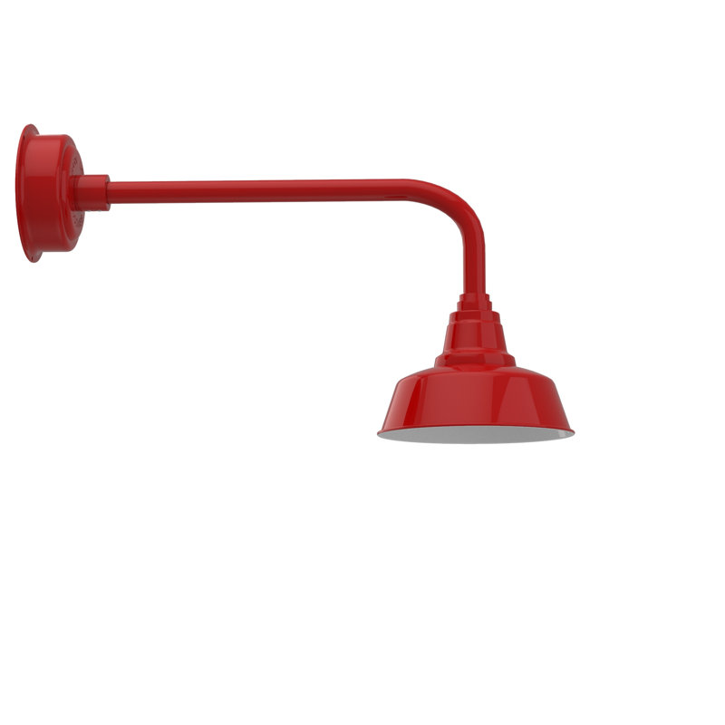 Luminaire de grange d’extérieur à del Vandervliet, Rouge cerise, 15.125" H x 28.25" W x 10.25" D
