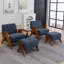 Upholstered Chenille With Footstool Armchair-503314698-503314701
