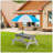 Wooden Kids Picnic Table, Sand And Water Table With Umbrella, Activity Table For Outdoor Backyard Patio Play