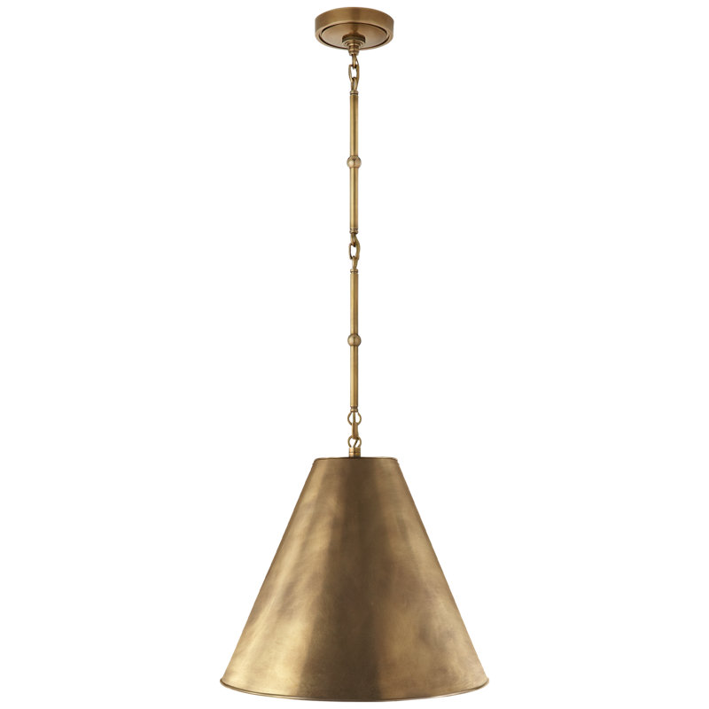 Thomas O'Brien Goodman Small Hanging Light, Antique Brass, 40.5" H x 15" W x 15" D, Antique Brass