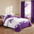 California King Size Comforter Set 9 Pieces, All Season Luxury Bed in a Bag for Bedroom, With Matching Curtains, Soft Microfiber, Purple Gardenia Flower-121273398