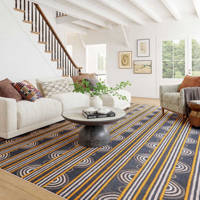Button Machine Washable Rug, Rectangle 7'6" x 9'6"