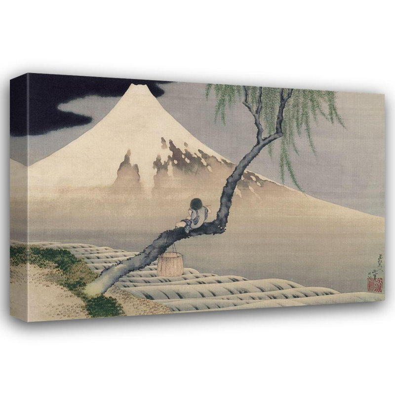 «Lark Manor», Hokusai, galerie Katsushika, art sur toile tendue: «Boy regardant le mont Fuji», 1839