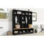 Arbre d'entrée large avec banc de rangement, armoire à chaussures minimaliste avec rangement cubique et tablettes, portemanteau multifonctionnel avec 8 crochets pour les entrées, vestibule, noir (ANCIEN SKU: N721S000021B)-1400499286