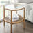 Charie Boho Glass Rattan Wood Round Storage Side End Table
