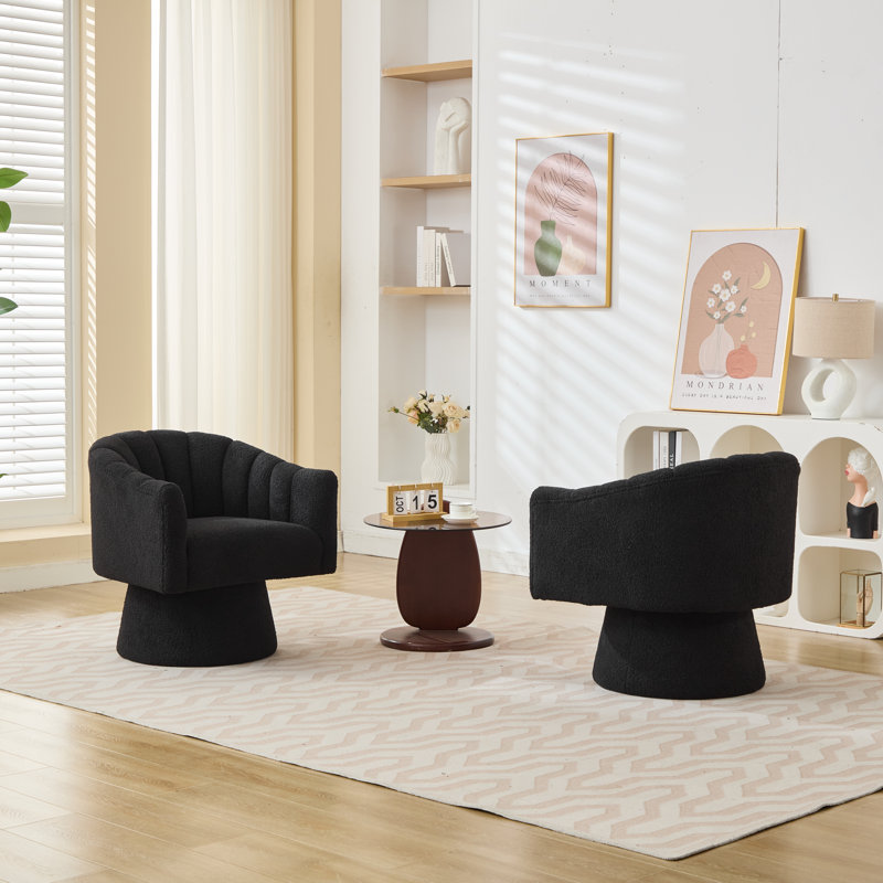 Swivel Barrel Chair, Black