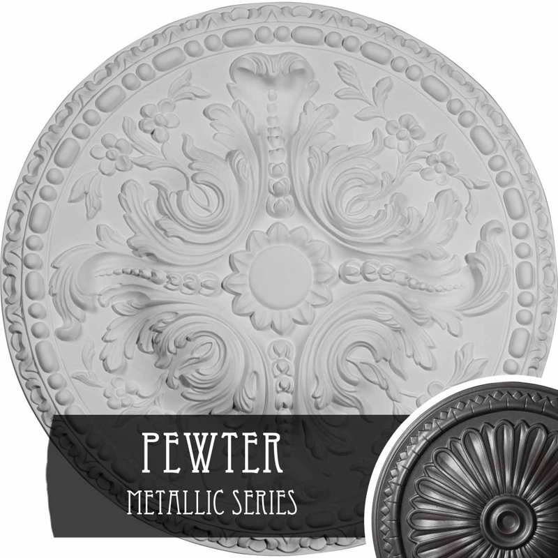 Endurathane Spring Leaf Ceiling Medallion, 19 7/8"OD x 3 5/8"ID x 1 1/4"P (Fits Canopies up to 5 5/8")Hand-Painted Rich Gold Finish