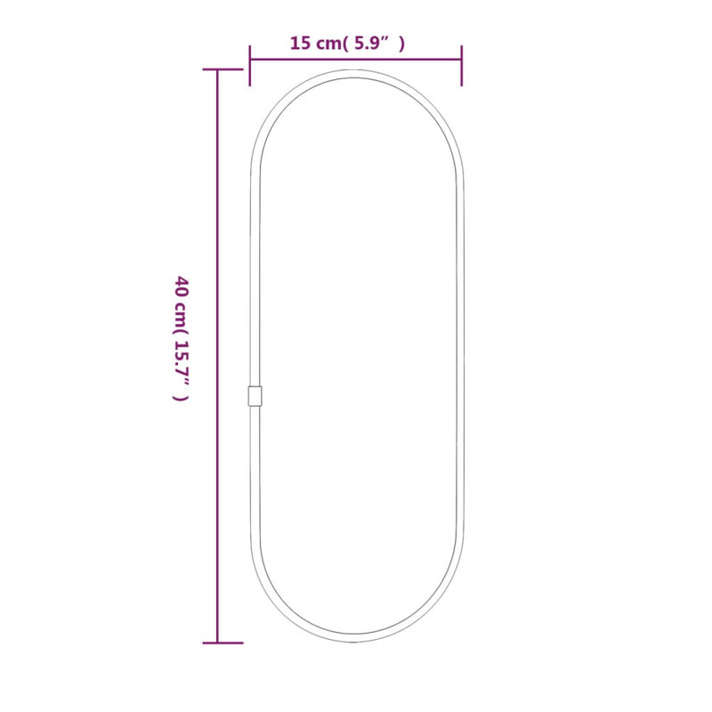 Kluk Wall Mirror, Silver, 40cm x 15cm