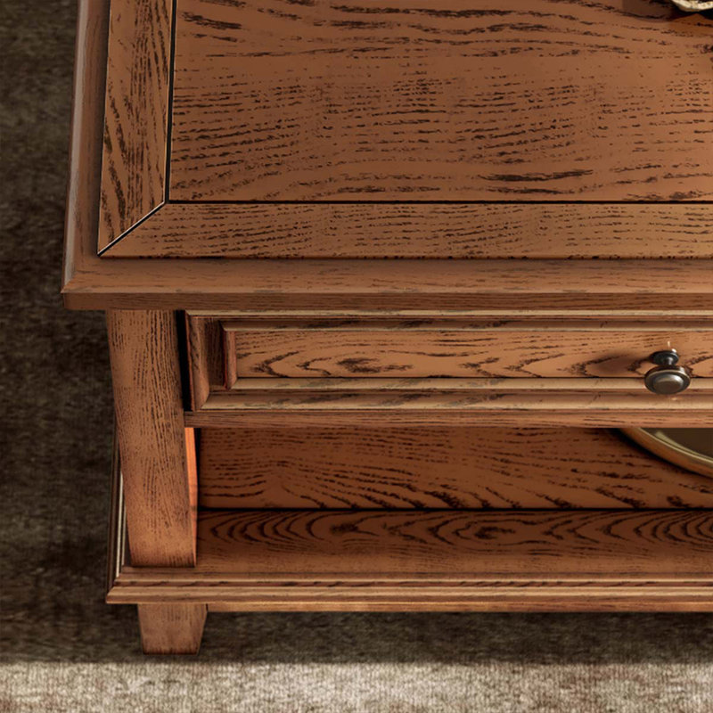 Table basse brune en bois massif et manufacturé, H 20,08 po x L 47,24 po x l 25,59 po