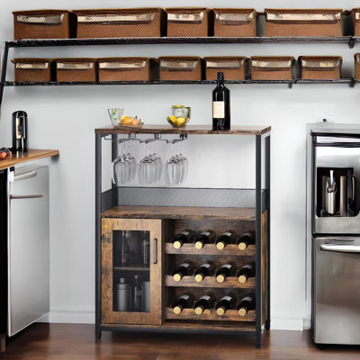 Destry Floor Wine Bottle & Glass Rack