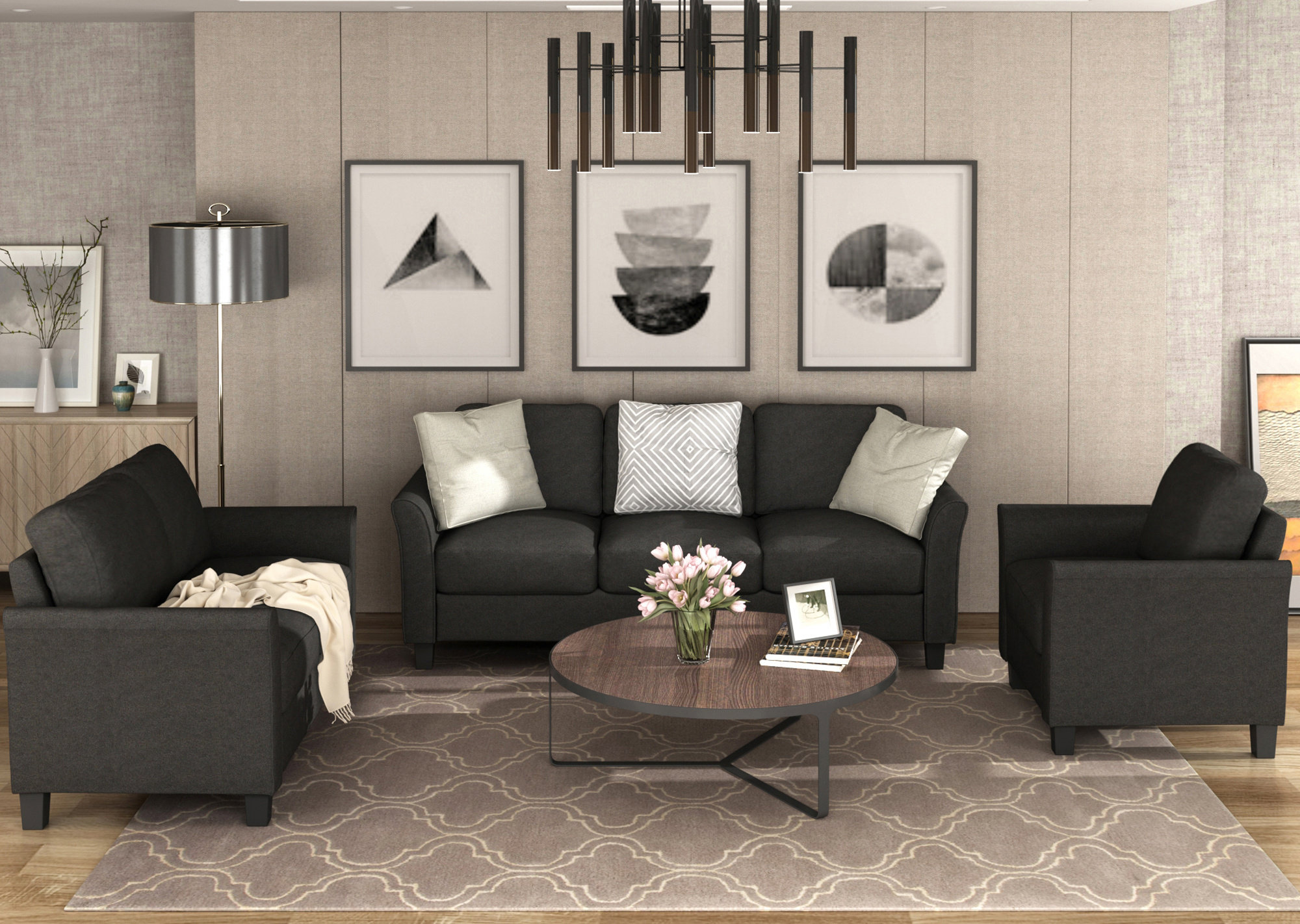 Red Barrel Studio Living Room Sets Furniture Armrest Sofa Single Chair ...