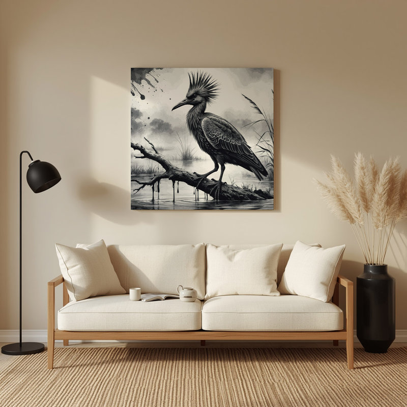 Art mural gris sur toile faune, H 32 po x l 32 po