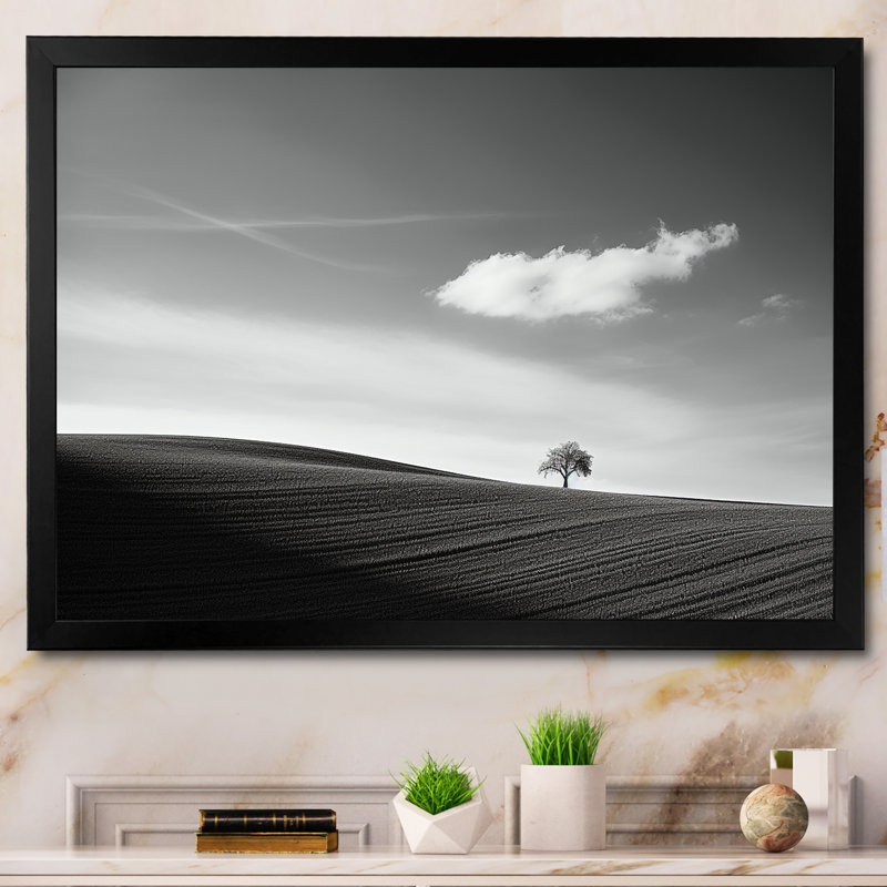 " Modern Scandinavian Scenery Photography " Print, Black Single Picture Framed, 12" H x 20" W x 1" D