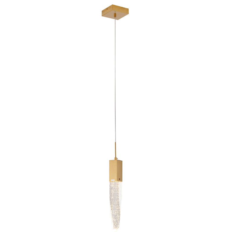 Elsmere 1 - Light Crystal Pendant With Black Frame, Gold