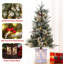 Arbre de Noël 3 pieds avec lumières DEL pré-éclairées, 78 lumières blanc chaud, base de Noël, décoration de Noël, 2 pièces