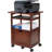 Mobile Printer Station And Organizer With Storage Drawer, Solid And Composite Wood Construction, Walnut Finish, Assembly Required
