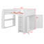 Lit mezzanine multifonctionnel, bureau d'écriture intégré, lumières DEL, tablettes de rangement, garde-robe à double porte-132916936