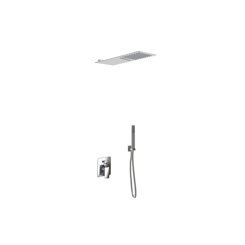 LANERI MINNEAPOLIS 3-Way Shower Kit, 55 x 23 cm Wall-Mounted Head with Waterfall