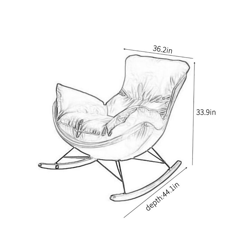 Chaise berçante simple de style italien, Abricot