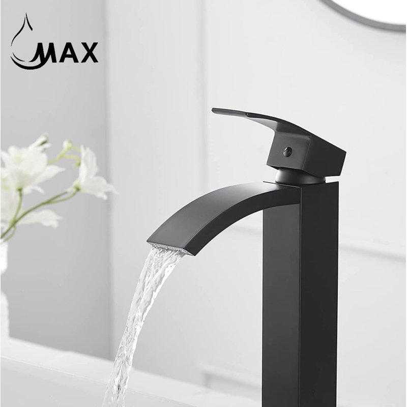 Robinet de lavabo vasque Waterfall, Noir mat