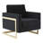 Lincoln Modern Velvet Accent Armchair – Upholstered Lounge Chair with Gold Metal Frame, Mid Century Style for Living Room or Bedroom-1968049762