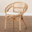 Slat Back Rattan Arm Chair in Natural