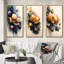 Orange et bleu fleurs de crocus - ensemble de 3 impressions-450328443-450328447