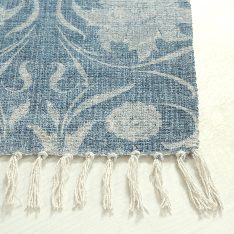 Tapis bohème touffeté à la main avec pampilles, Rectangle 2 pi 3 po x 3 pi 8 po