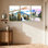 Paysage et nature, paysage de montagne, cascade, reflet de la forêt, oiseaux du ciel, ensemble de 3 impressions sur toile