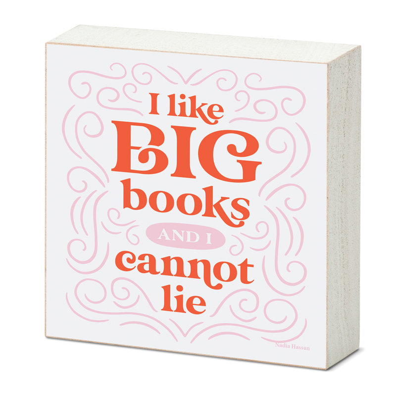 Big Books Freestanding Solid Wood Block Sign