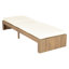 Chaise longue d'extérieur inclinable en bois d'acacia 76,3 po avec coussin-129226968-129226970