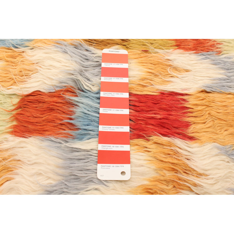 Tapis décoratif en laine noué à la main de conception unique noué à la main New Age 5 pi 4 po x 7 pi 9 po CECA