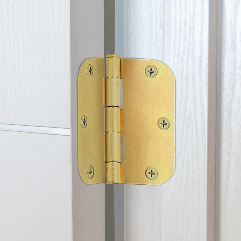Satin Brass 3.5'' x 3.5'' Steel Door Hinge 10-Pack