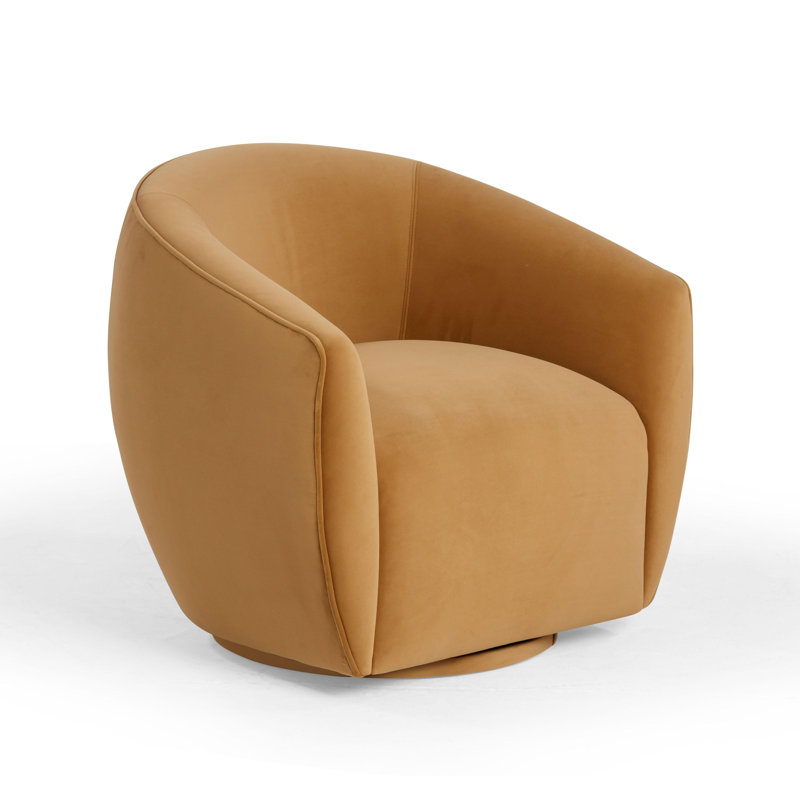 Velvet Swivel Chair, Tan