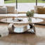 Table basse ovale en faux marbre-1945917120